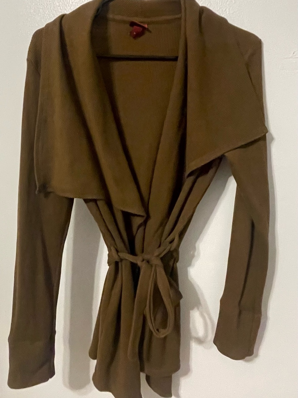 Merona Brown Draped Wrap Cardigan with Tie Belt